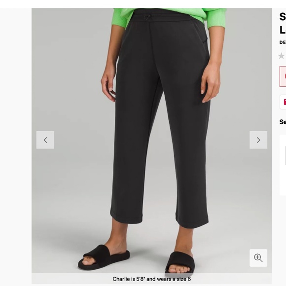 lululemon athletica Pants - Lululemon Softstreme High-Rise Straight Leg Crop Size 6 Black